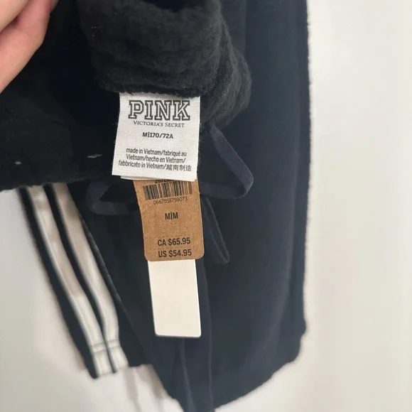 PINK Victoria's Secret Black Track Pants with Sporty Stripes - Picture 2 of 4